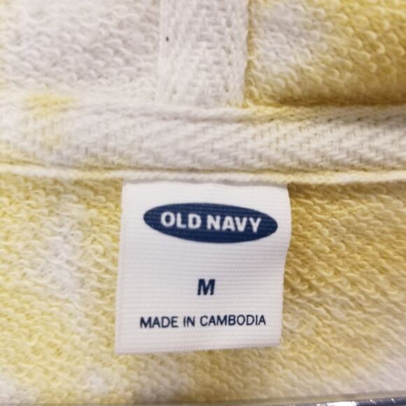 Old Navy Tie Dye Hoodie Yellow Gray Pink Zipper Jacket Juniors Size M - Picture 3 of 12